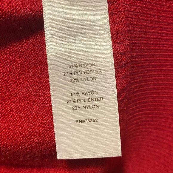 NWT Isela Scarlet Red Embellished Long Sleeve Round Neck Pullover Sweater Size L - Picture 5 of 6